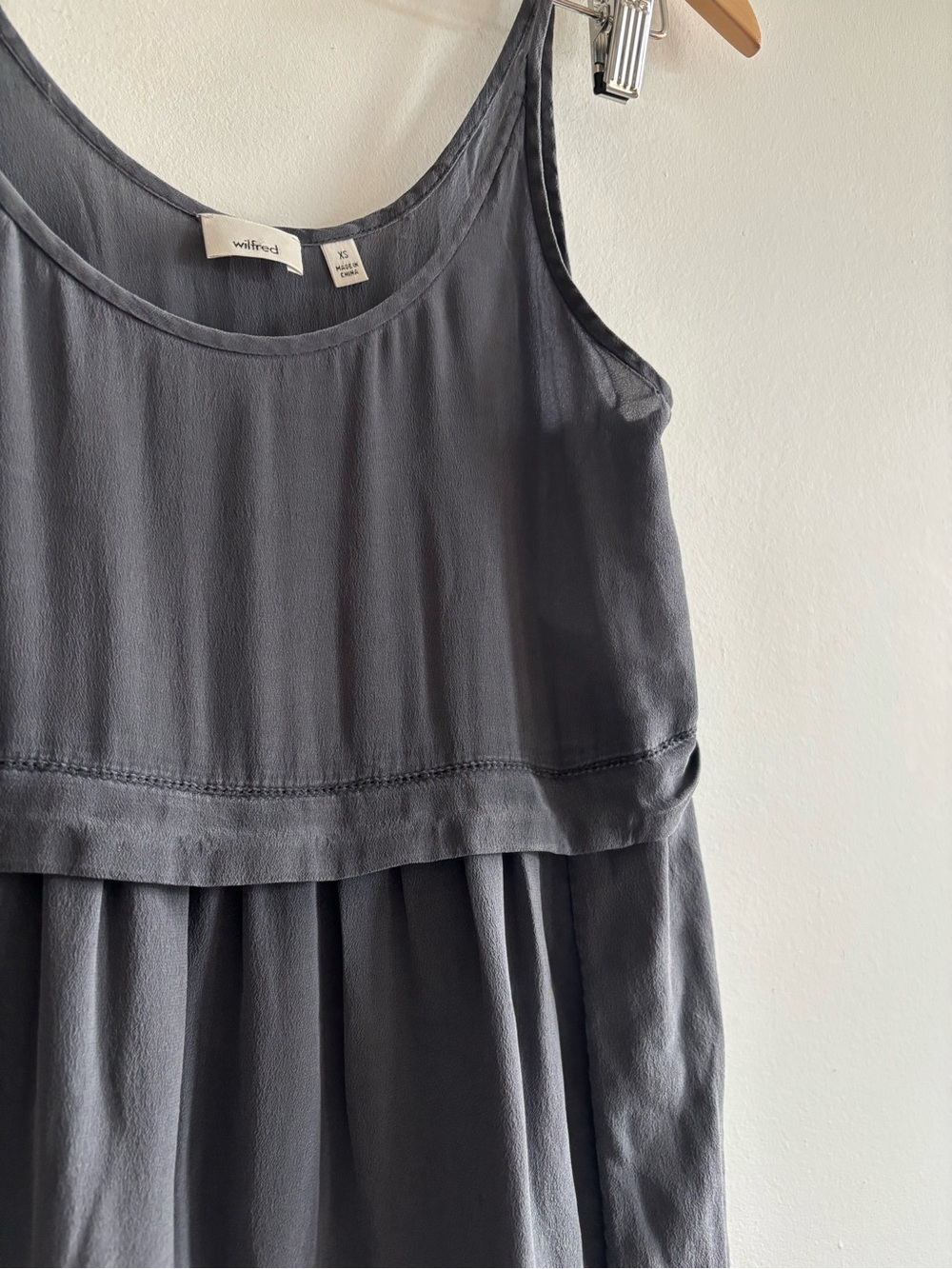 Aritzia Wilfred Bisous Silk Charcoal Midi Slip Dress - Picture 4 of 10